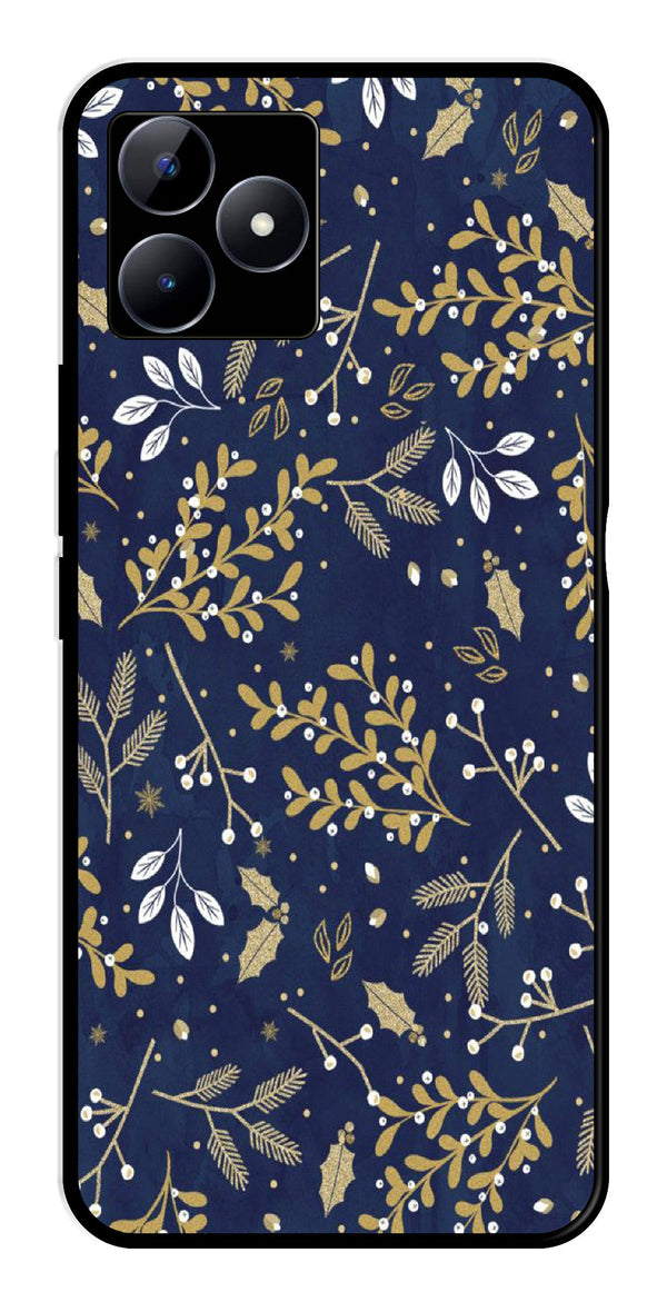 Floral Pattern  Metal Mobile Case for Realme C53   (Design No -52)