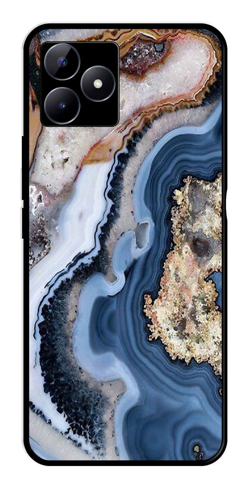 Marble Design Metal Mobile Case for Realme C53   (Design No -53)
