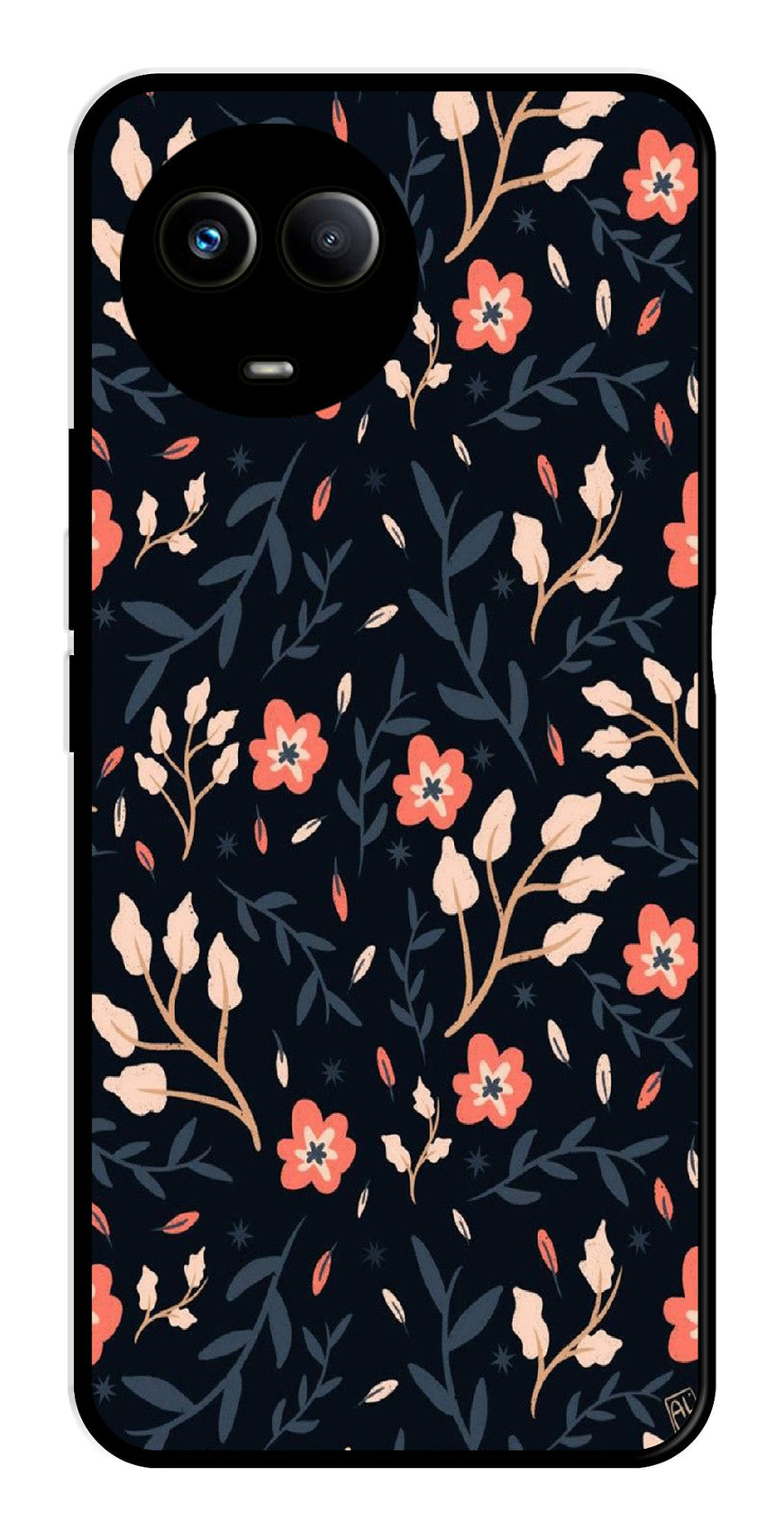 Floral Pattern Metal Mobile Case for Realme 11 5G   (Design No -10)