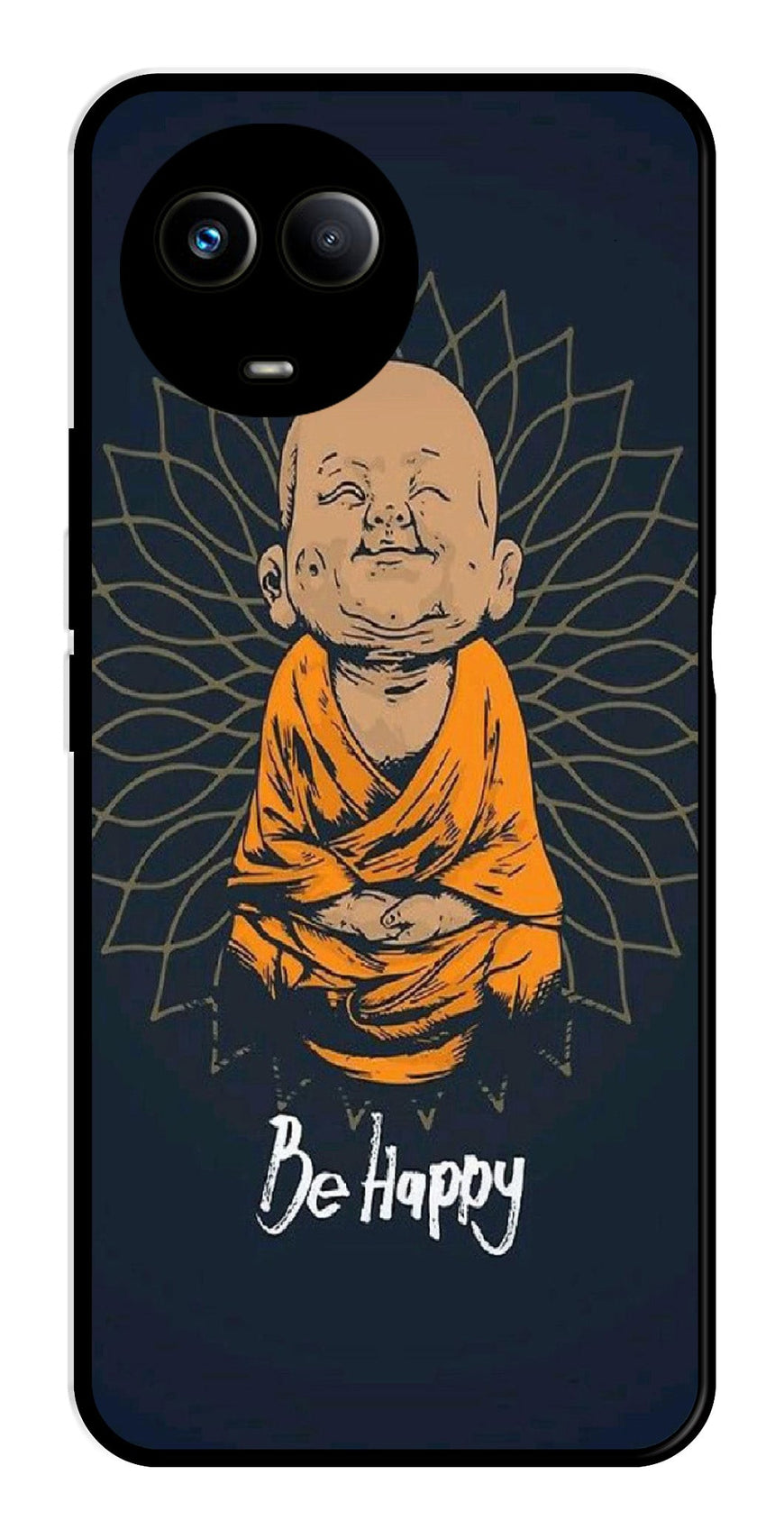 Be Happy Metal Mobile Case for Realme 11 5G   (Design No -27)