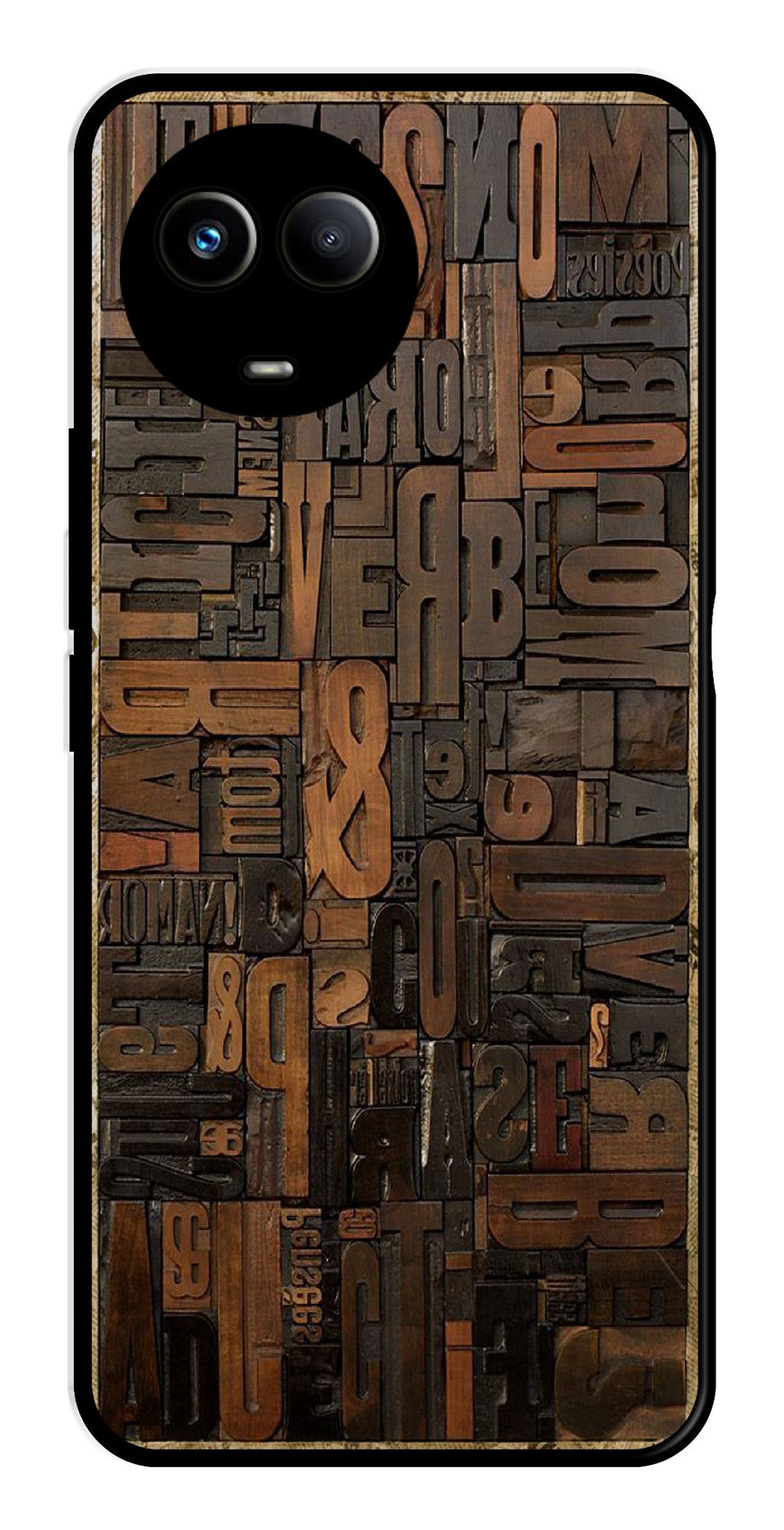 Alphabets Metal Mobile Case for Realme 11 5G   (Design No -32)
