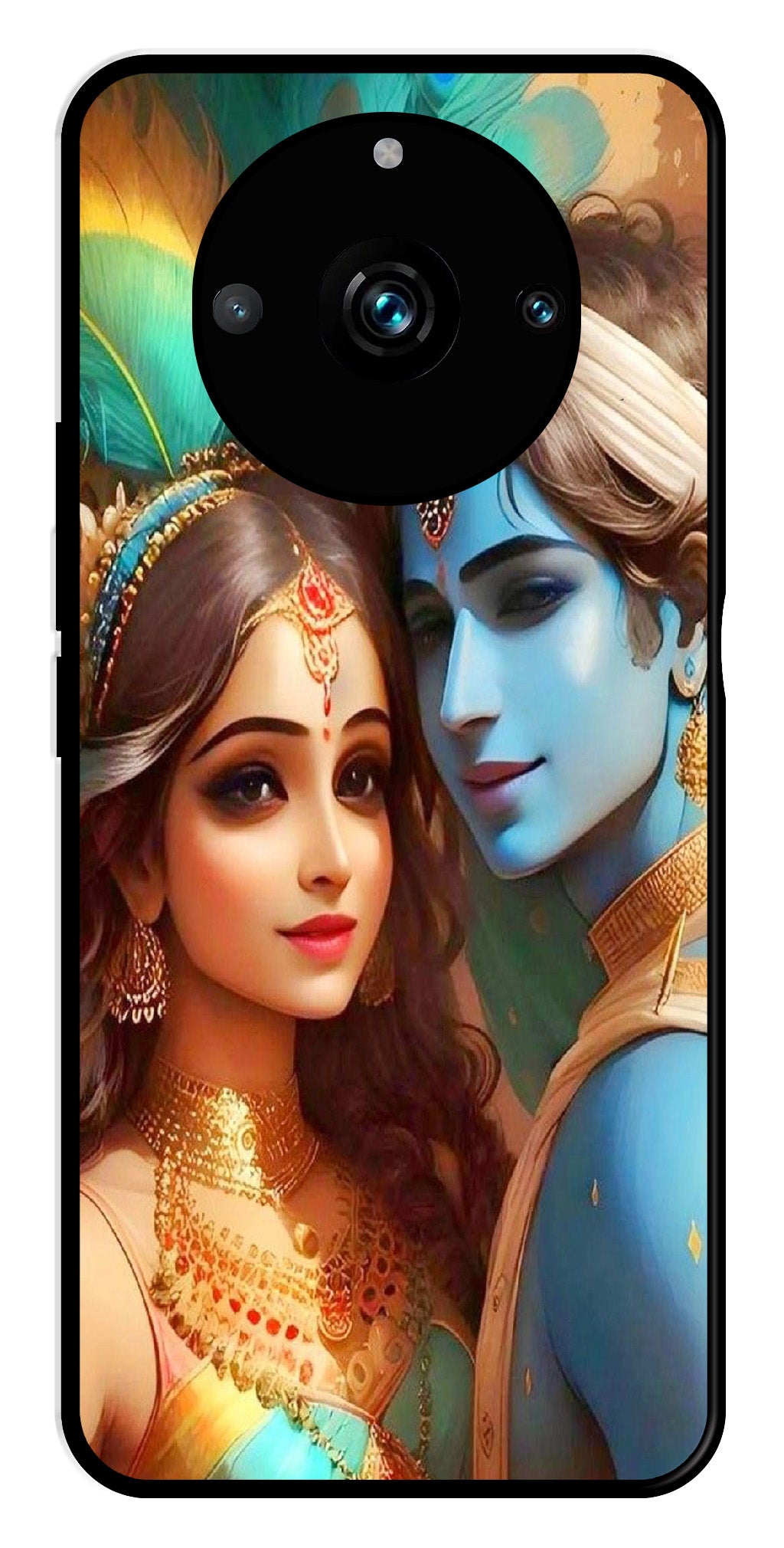 Lord Radha Krishna Metal Mobile Case for Realme 11 pro 5G   (Design No -01)