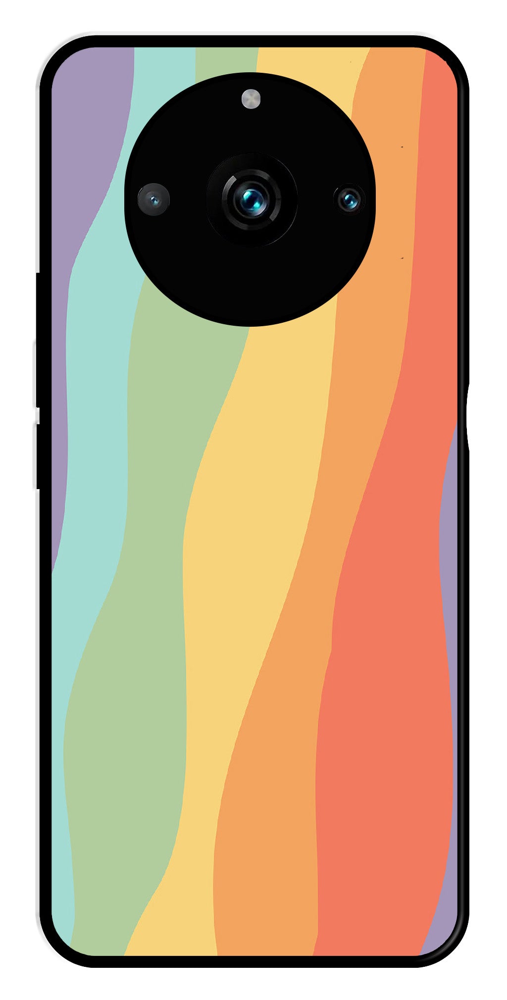Muted Rainbow Metal Mobile Case for Realme 11 pro 5G   (Design No -02)