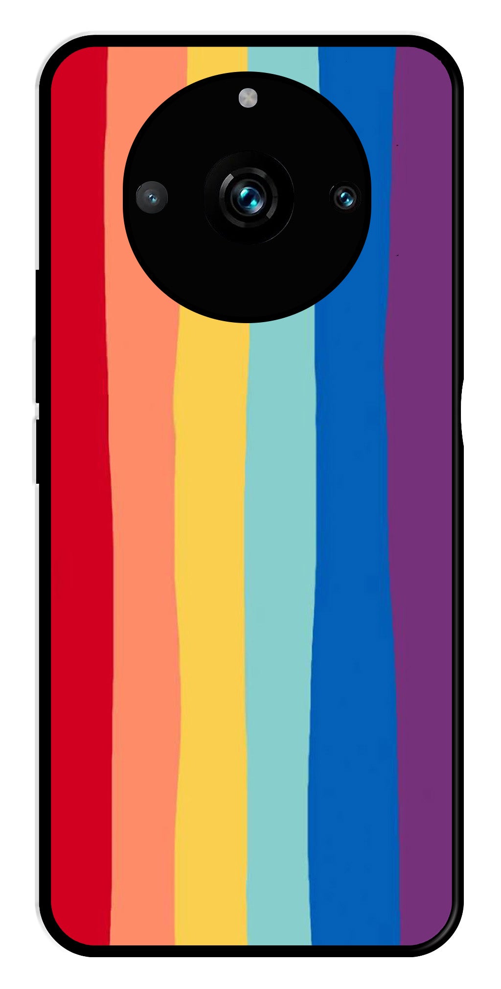 Rainbow MultiColor Metal Mobile Case for Realme 11 pro 5G   (Design No -03)