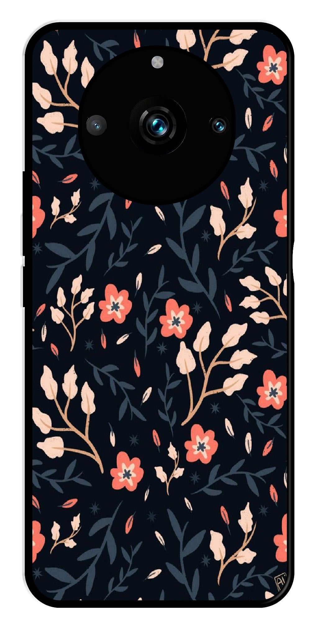 Floral Pattern Metal Mobile Case for Realme 11 pro 5G   (Design No -10)