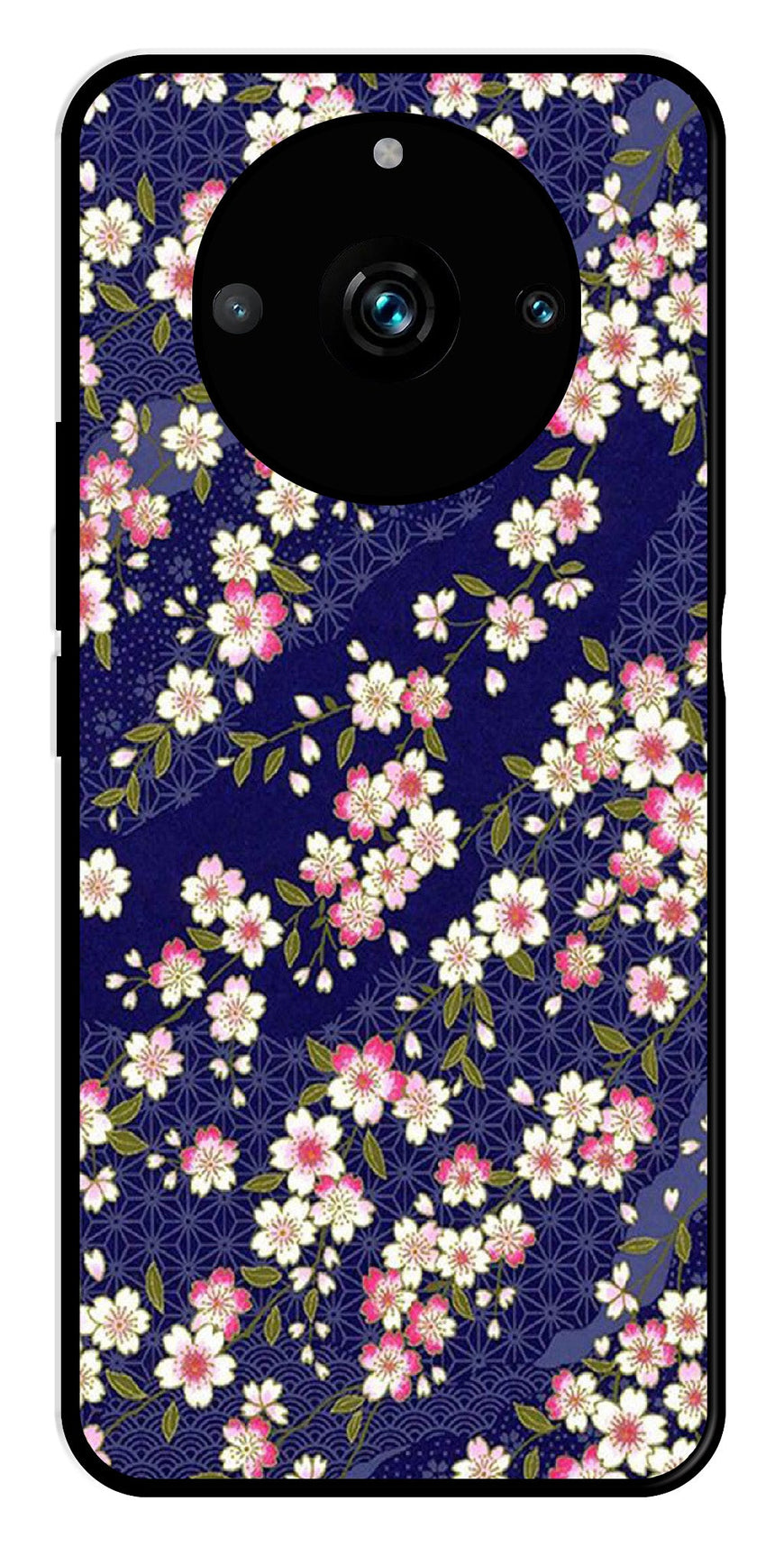 Flower Design Metal Mobile Case for Realme 11 pro 5G   (Design No -25)