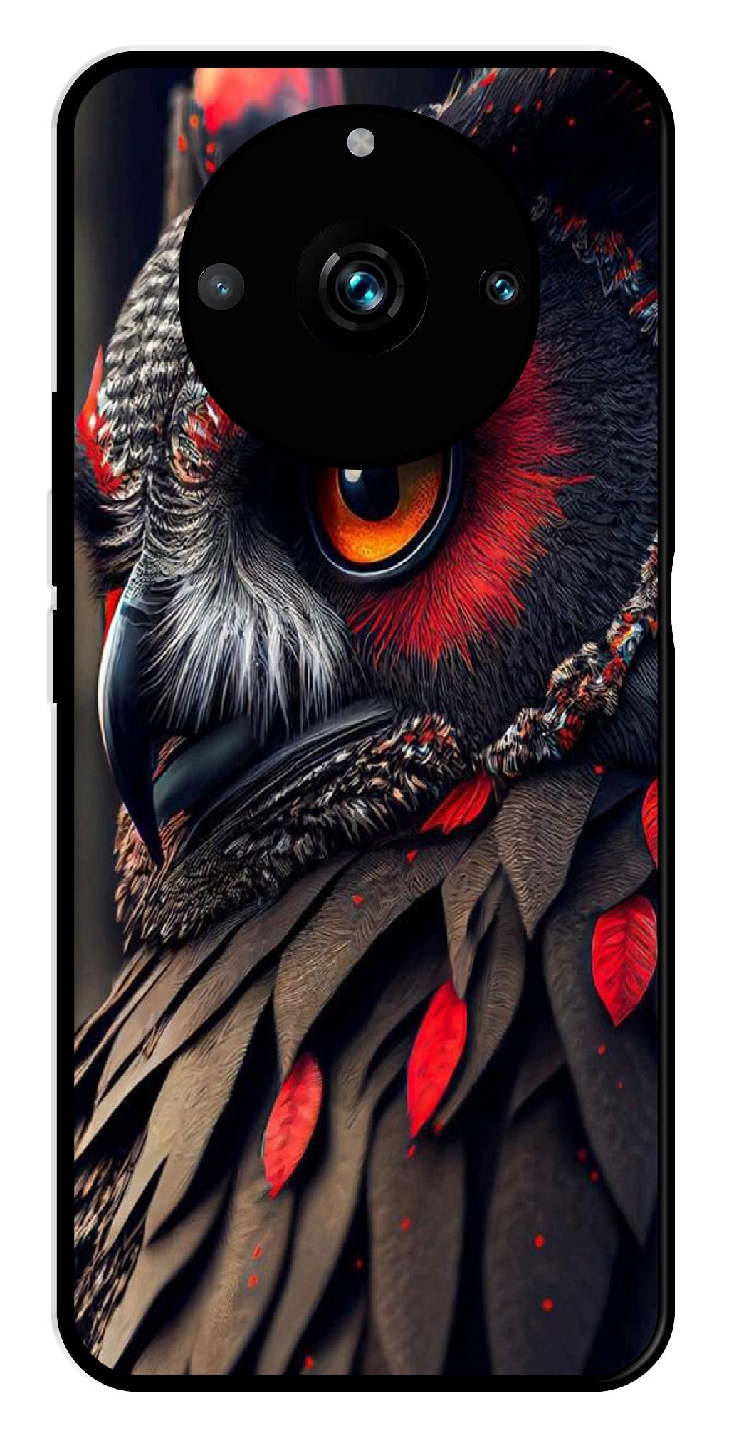 Owl Design Metal Mobile Case for Realme 11 pro 5G   (Design No -26)