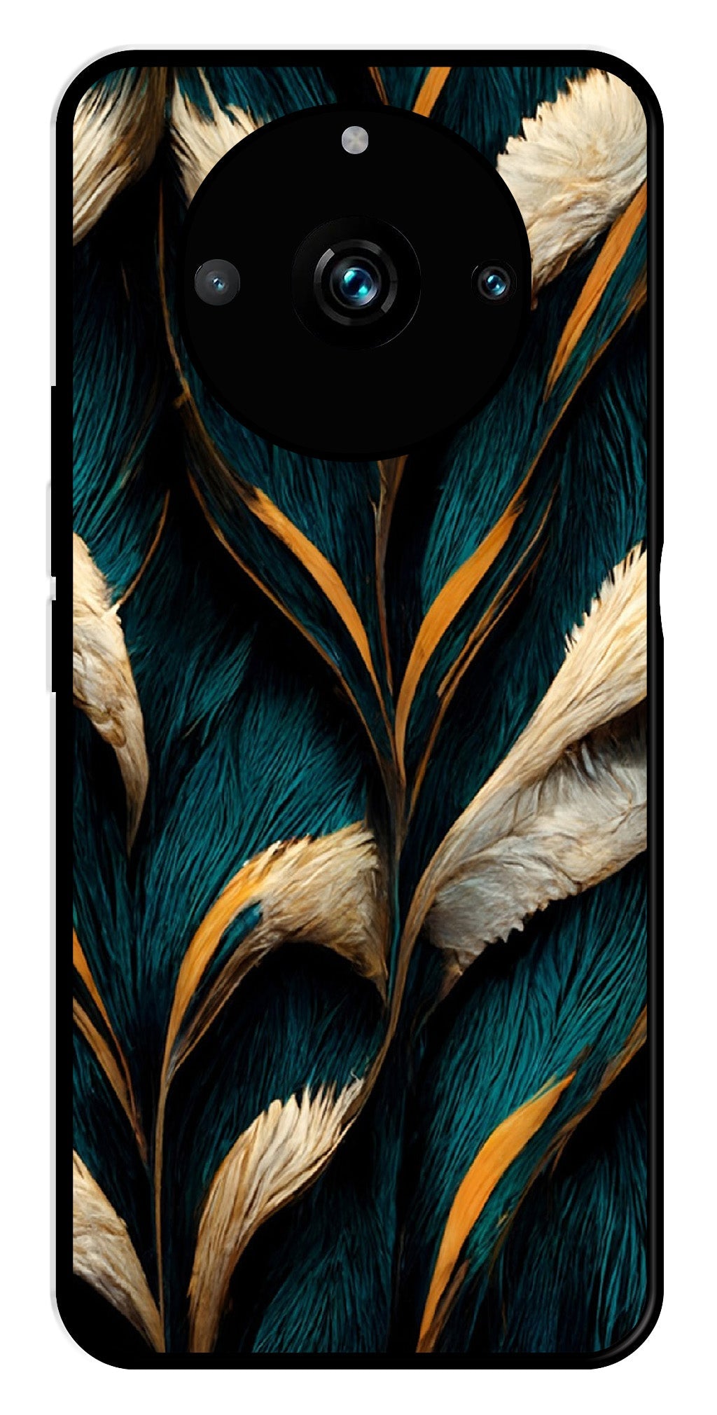 Feathers Metal Mobile Case for Realme 11 pro 5G   (Design No -30)