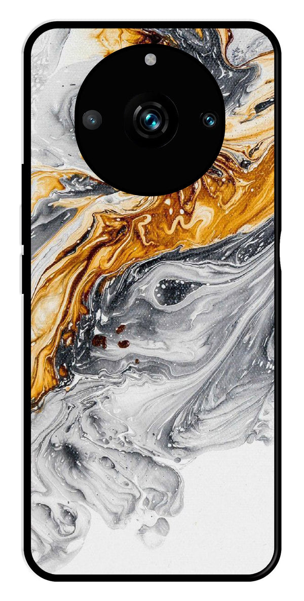 Marble Pattern Metal Mobile Case for Realme 11 pro 5G   (Design No -36)
