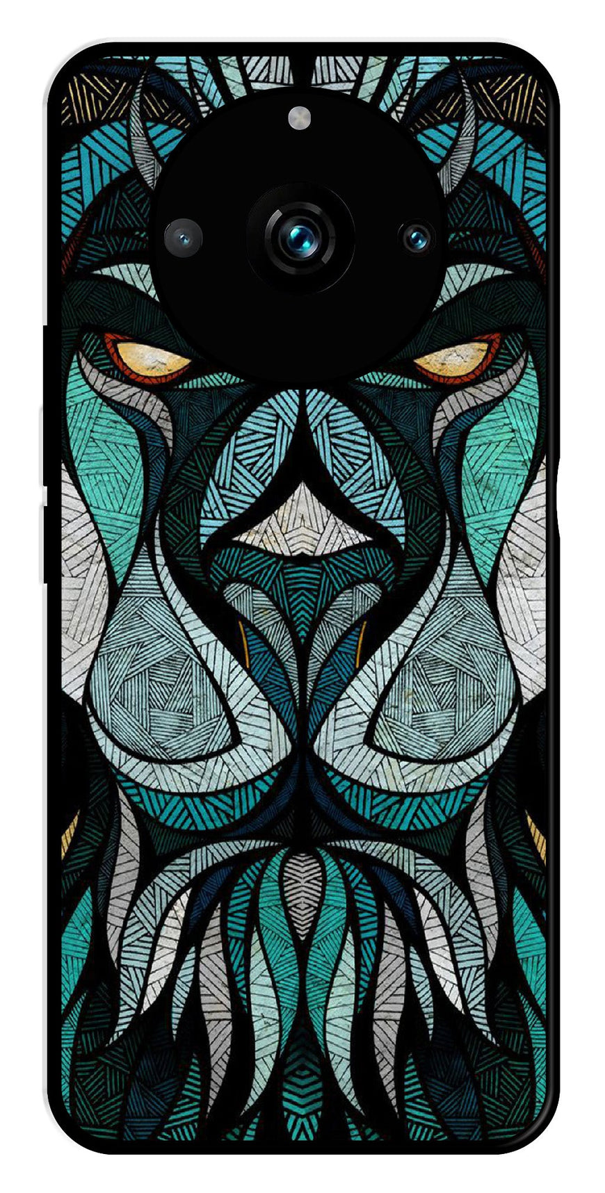 Lion Pattern Metal Mobile Case for Realme 11 pro 5G   (Design No -40)