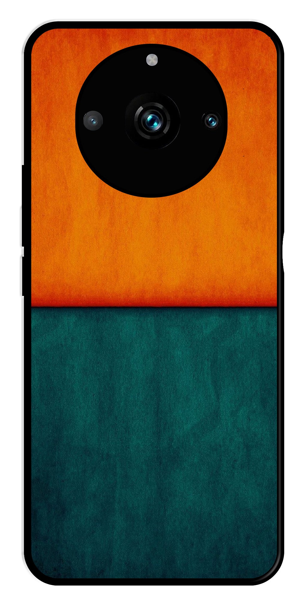 Orange Green Pattern Metal Mobile Case for Realme 11 pro 5G   (Design No -45)