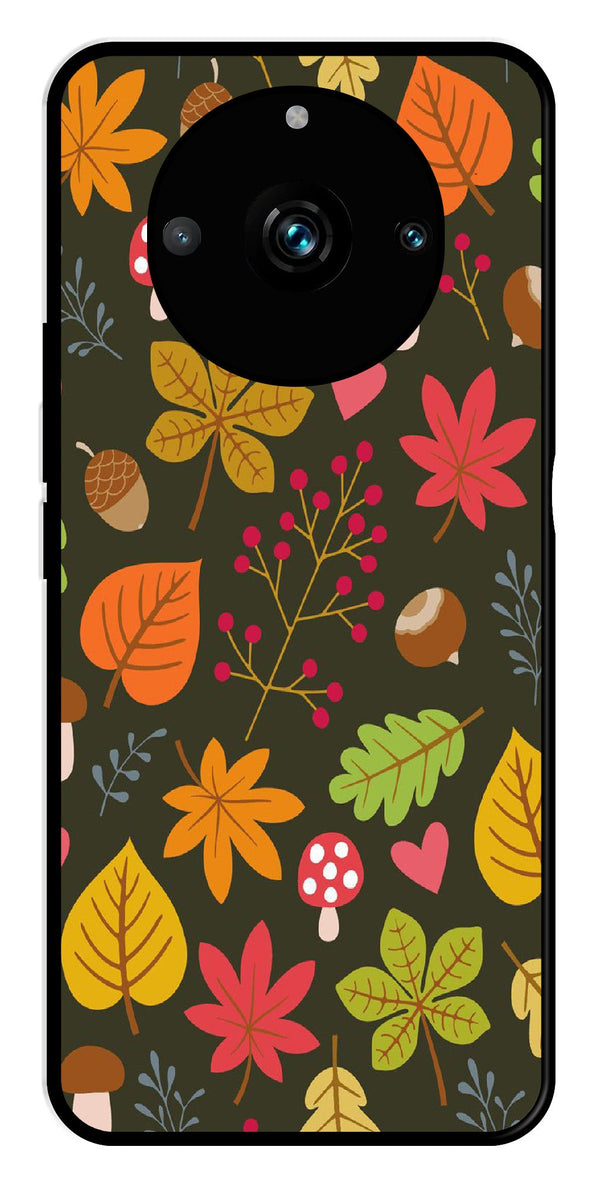 Leaves Design Metal Mobile Case for Realme 11 pro 5G   (Design No -51)