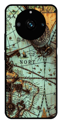Map Design Metal Mobile Case for Realme 11 pro 5G