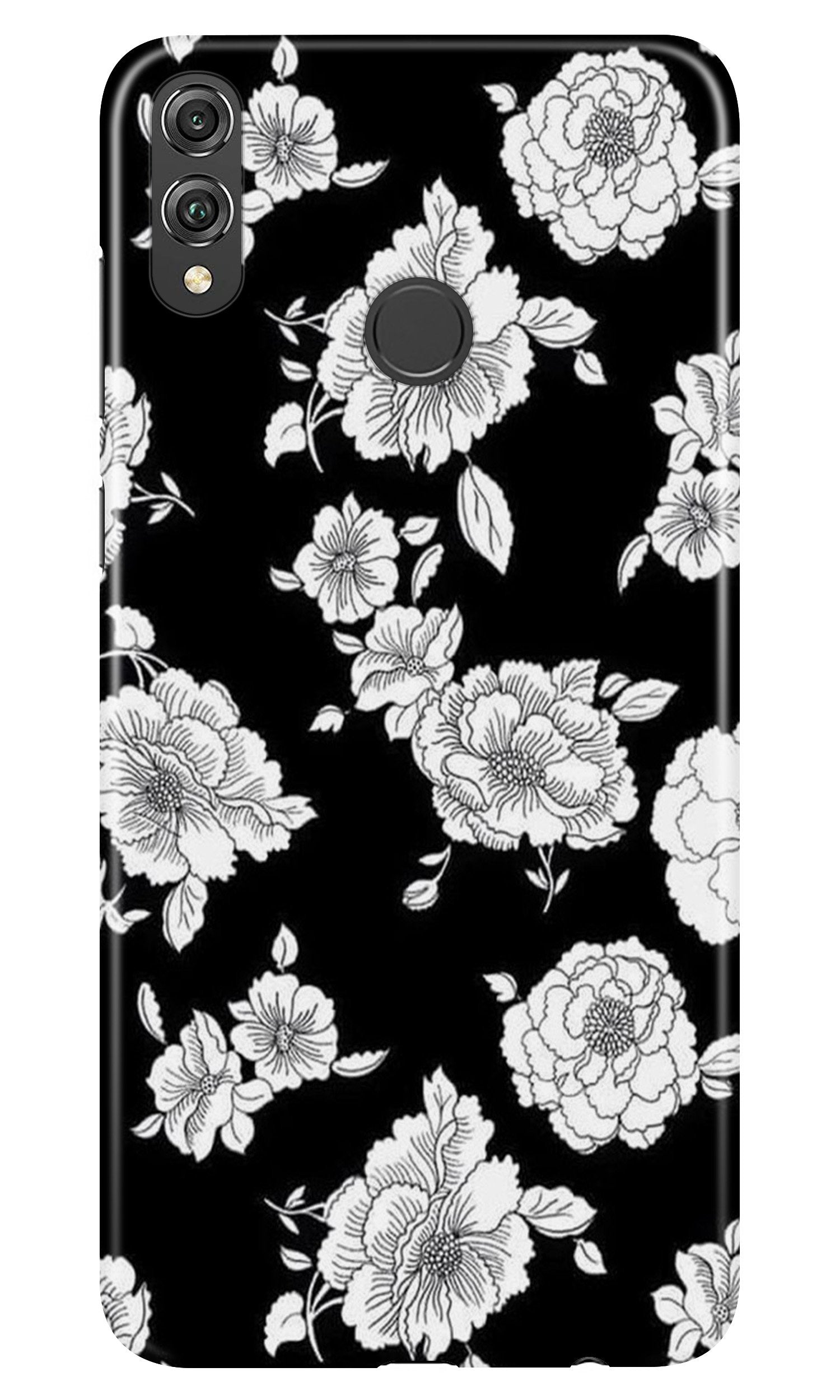 White flowers Black Background Case for Realme 3