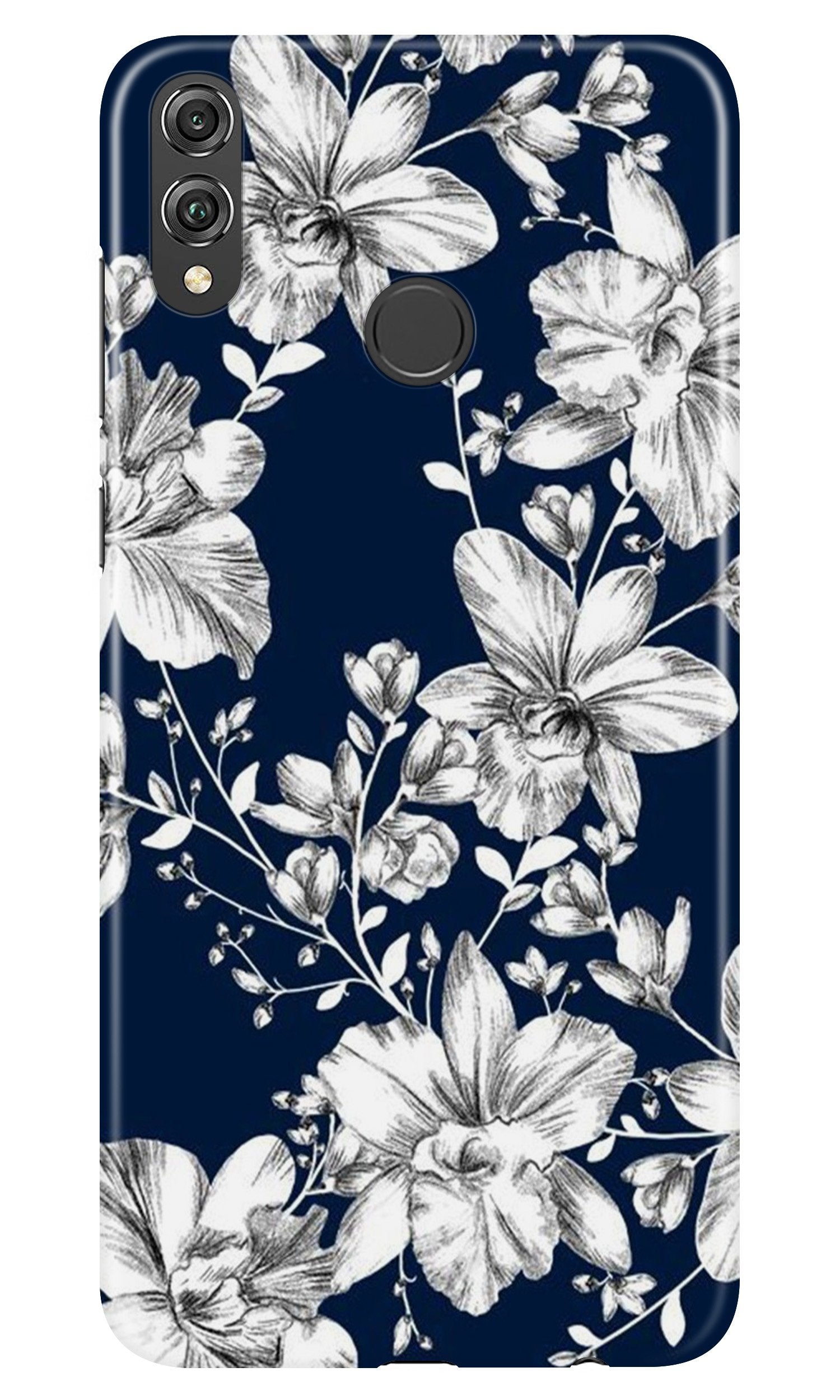 White flowers Blue Background Case for Realme 3
