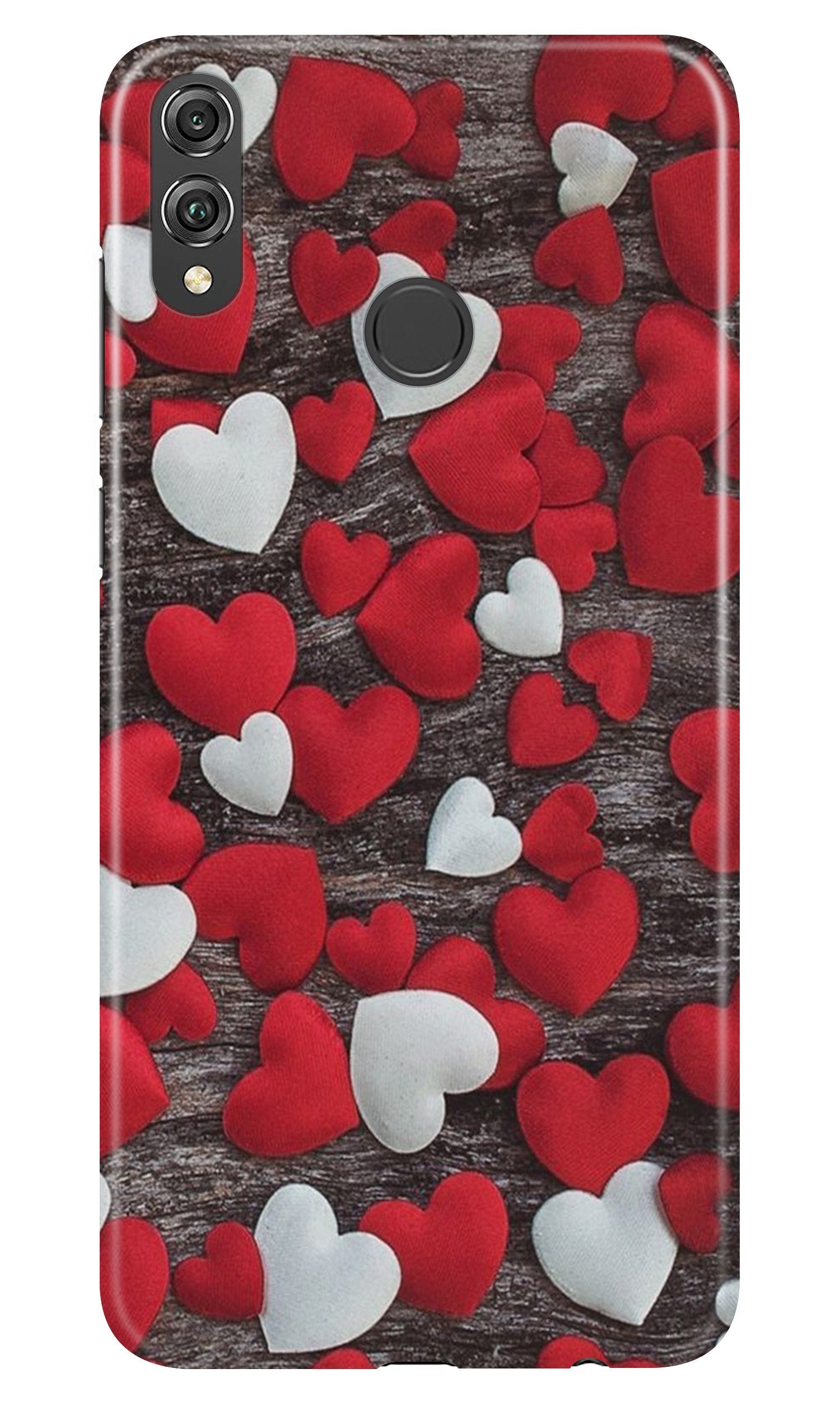 Red White Hearts Case for Realme 3  (Design - 105)