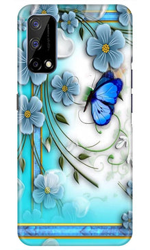 Blue Butterfly Mobile Back Case for Realme Narzo 30 Pro (Design - 21)