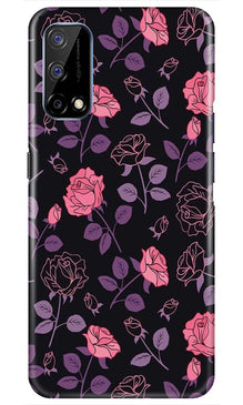Rose Black Background Mobile Back Case for Realme Narzo 30 Pro (Design - 27)