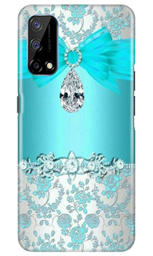 Shinny Blue Background Mobile Back Case for Realme Narzo 30 Pro (Design - 32)