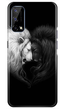 Dark White Lion Mobile Back Case for Realme Narzo 30 Pro  (Design - 140)