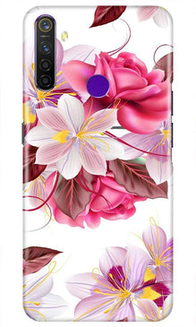 Beautiful flowers Mobile Back Case for Realme 5i (Design - 23)