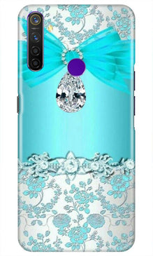 Shinny Blue Background Mobile Back Case for Realme 5i (Design - 32)
