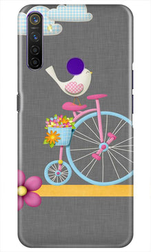 Sparron with cycle Mobile Back Case for Realme 5i (Design - 34)
