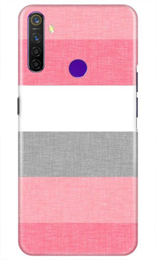 Pink white pattern Mobile Back Case for Realme 5i (Design - 55)