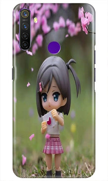 Cute Girl Mobile Back Case for Realme 5i (Design - 92)