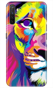 Colorful Lion Mobile Back Case for Realme 5i  (Design - 110)