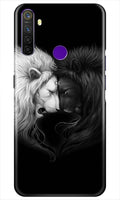 Dark White Lion Case for Realme 5i  (Design - 140)