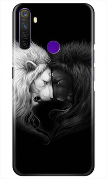 Dark White Lion Mobile Back Case for Realme 5i  (Design - 140)