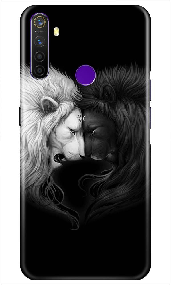 Dark White Lion Case for Realme 5i  (Design - 140)