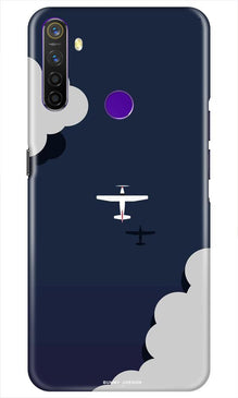 Clouds Plane Mobile Back Case for Realme 5i (Design - 196)