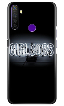 Girl Boss Black Mobile Back Case for Realme 5i (Design - 268)
