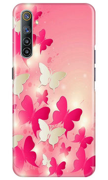 White Pick Butterflies Mobile Back Case for Realme 6 Pro (Design - 28)