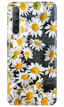 White flowers2 Mobile Back Case for Realme 6 Pro (Design - 62)