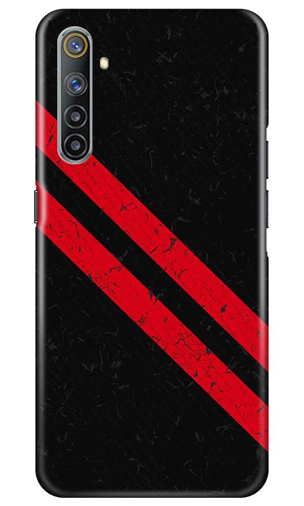 Black Red Pattern Mobile Back Case for Realme 6 Pro (Design - 373)