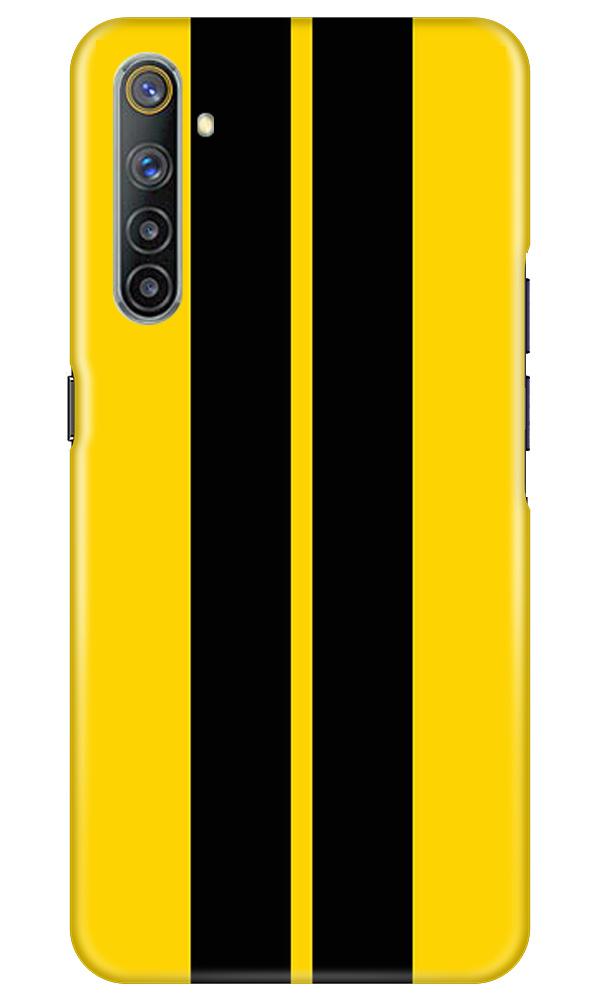 Black Yellow Pattern Mobile Back Case for Realme 6 Pro (Design - 377)