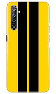 Black Yellow Pattern Mobile Back Case for Realme 6 (Design - 377)
