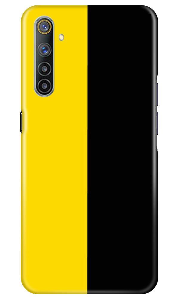 Black Yellow Pattern Mobile Back Case for Realme 6 (Design - 397)