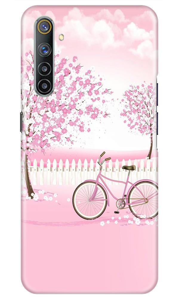 Pink Flowers Cycle Case for Realme 6i(Design - 102)