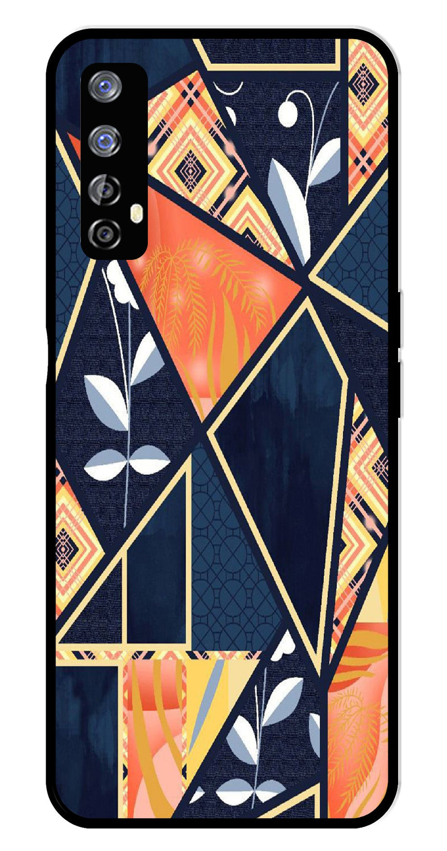 Marble Design Metal Mobile Case for Realme 7   (Design No -07)