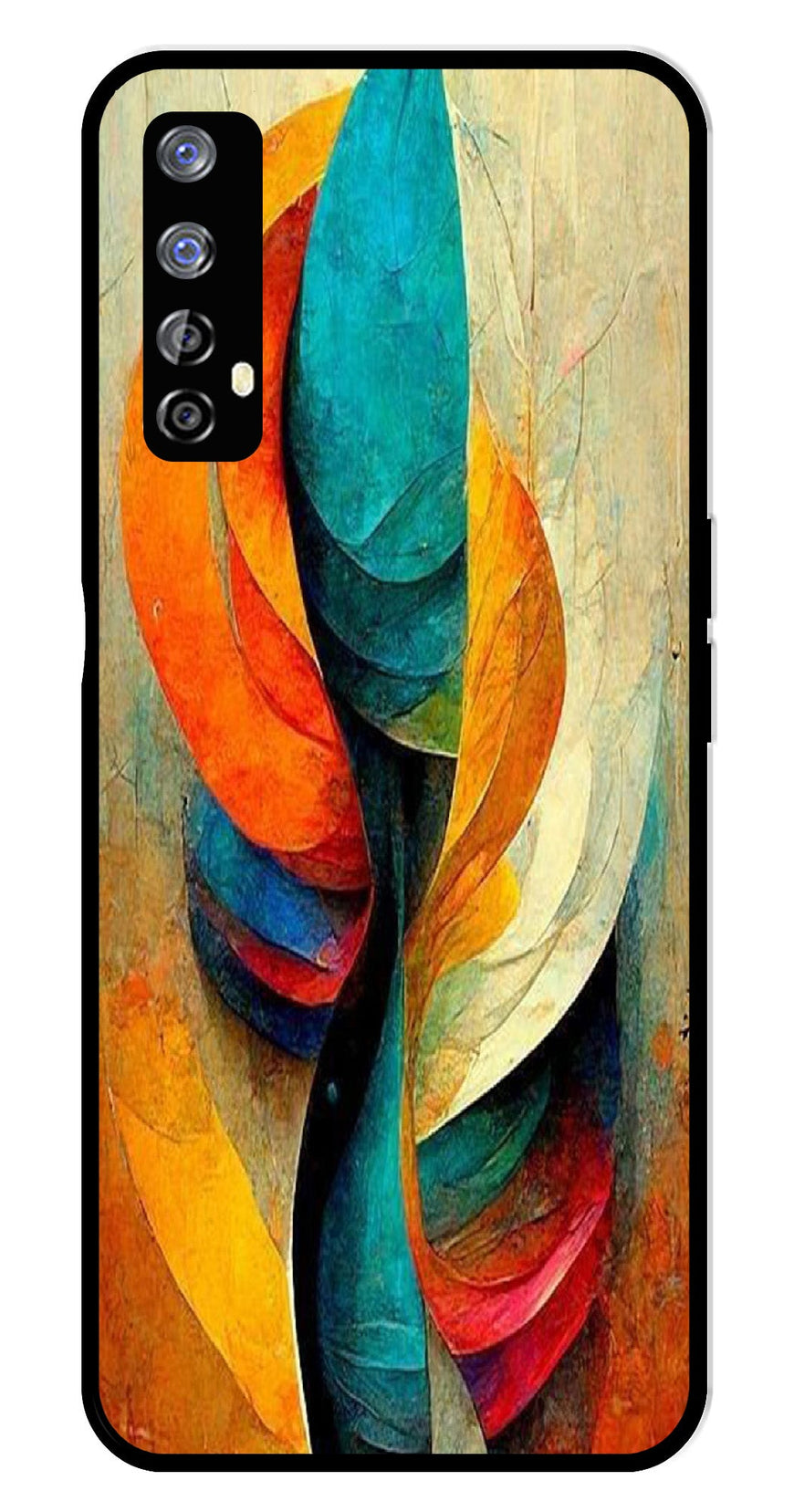 Modern Art Metal Mobile Case for Realme 7   (Design No -11)