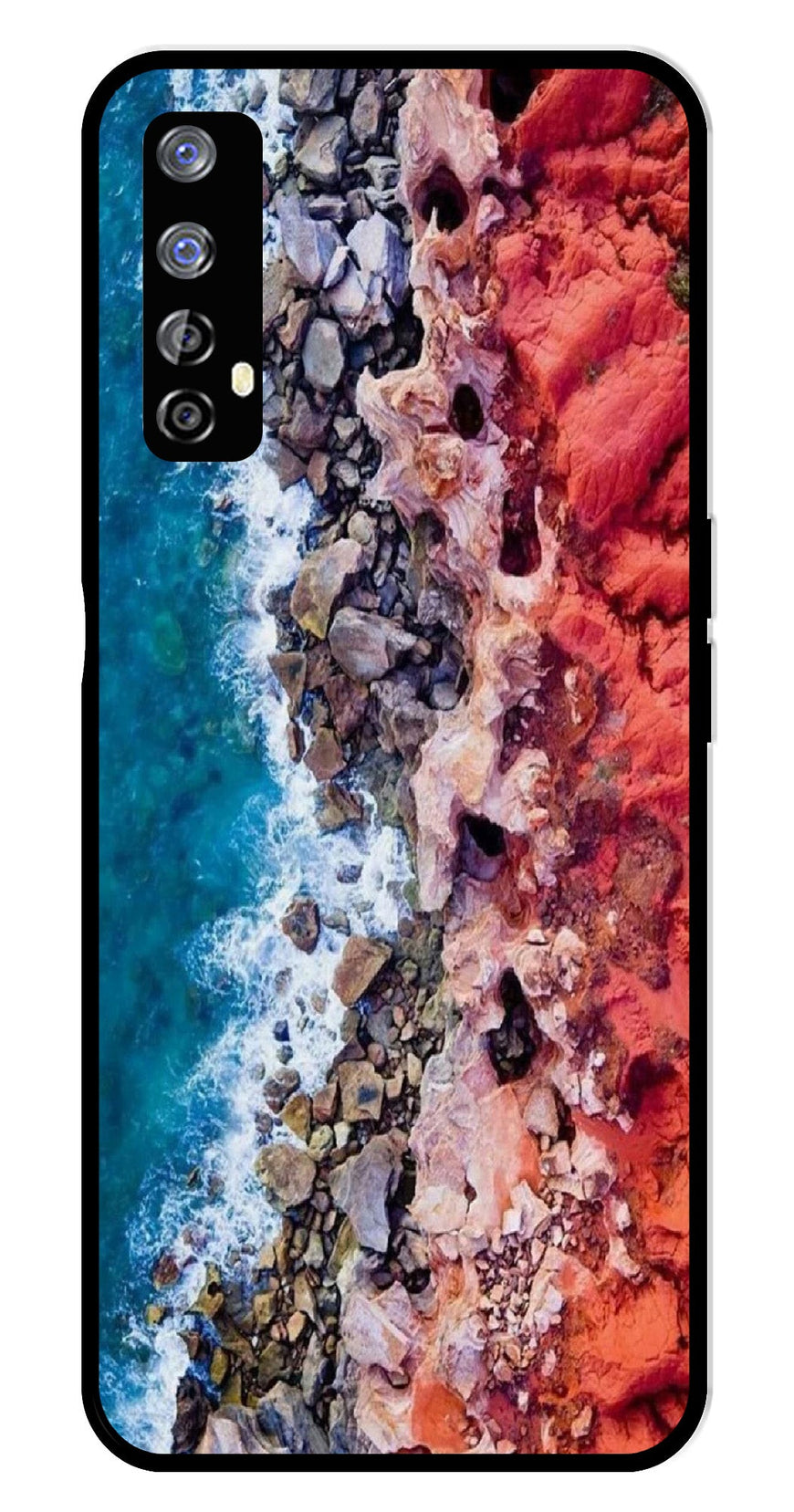 Sea Shore Metal Mobile Case for Realme 7   (Design No -18)