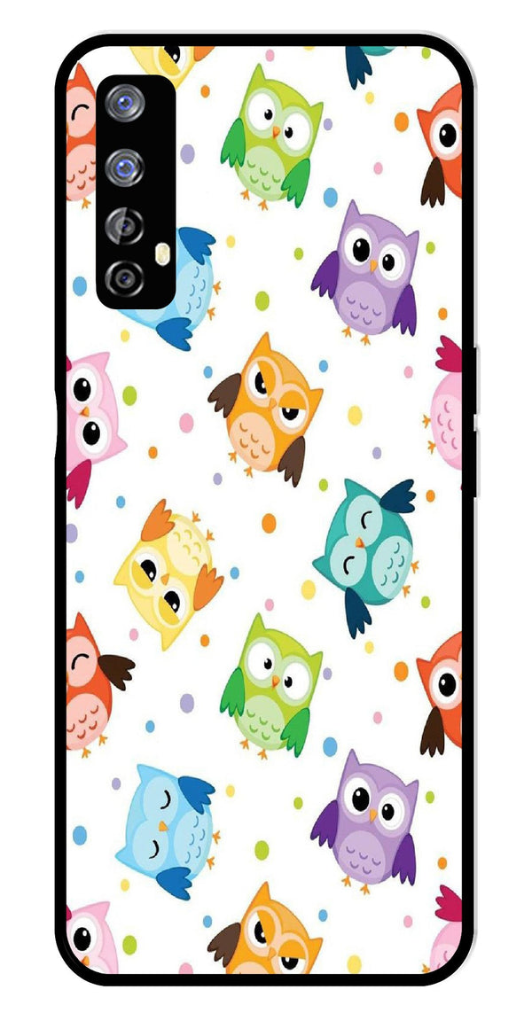 Owls Pattern Metal Mobile Case for Realme 7   (Design No -20)