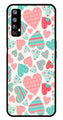 Hearts Pattern Metal Mobile Case for Realme 7   (Design No -22)