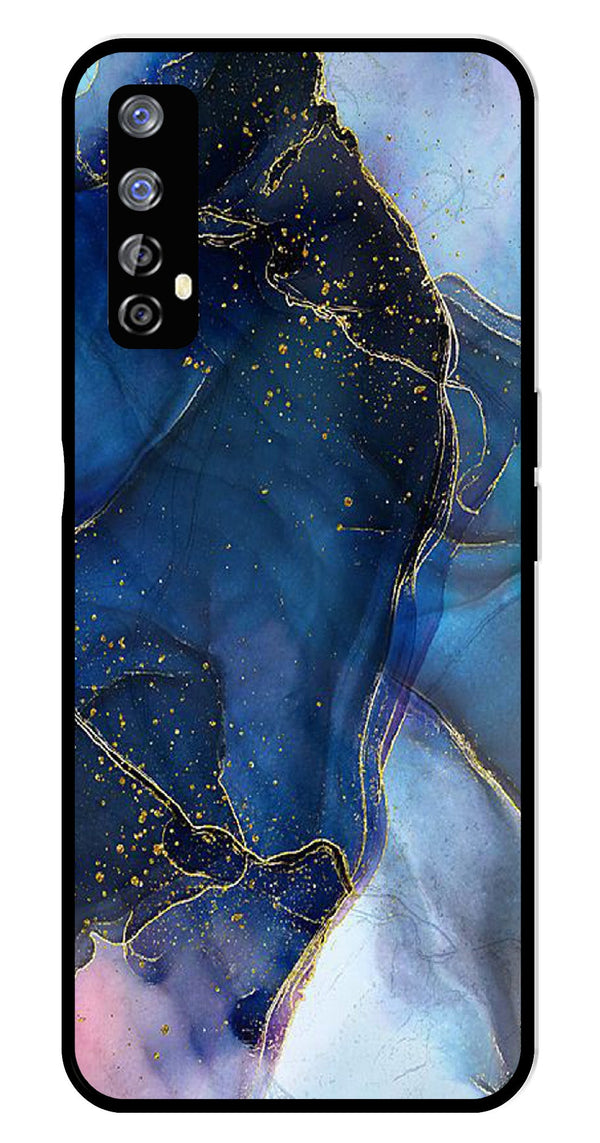 Blue Marble Metal Mobile Case for Realme 7   (Design No -34)
