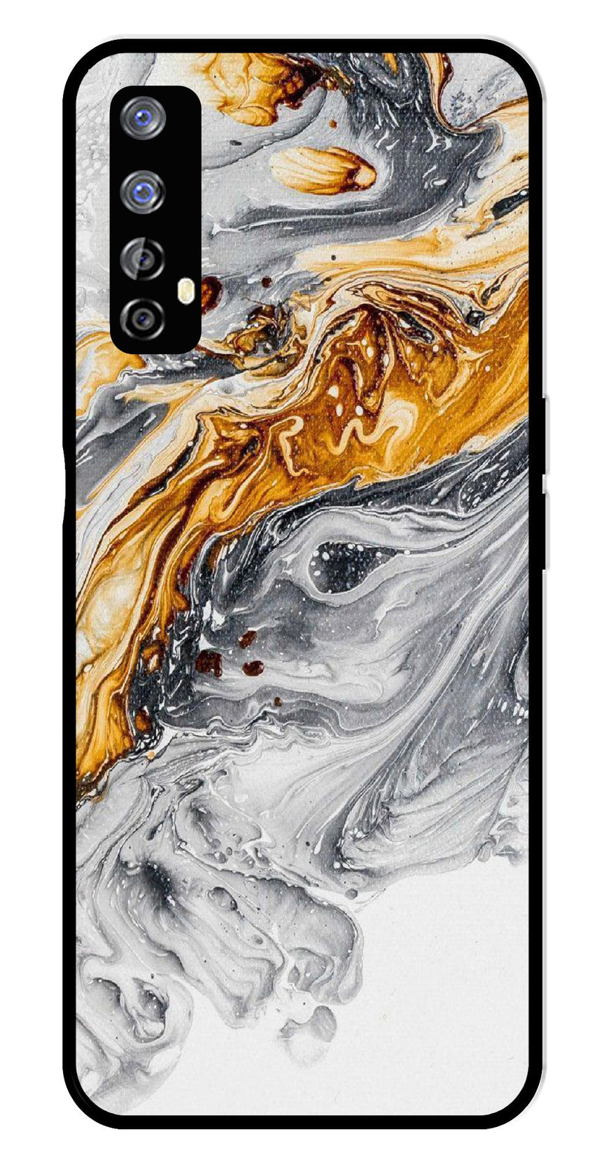 Marble Pattern Metal Mobile Case for Realme 7   (Design No -36)