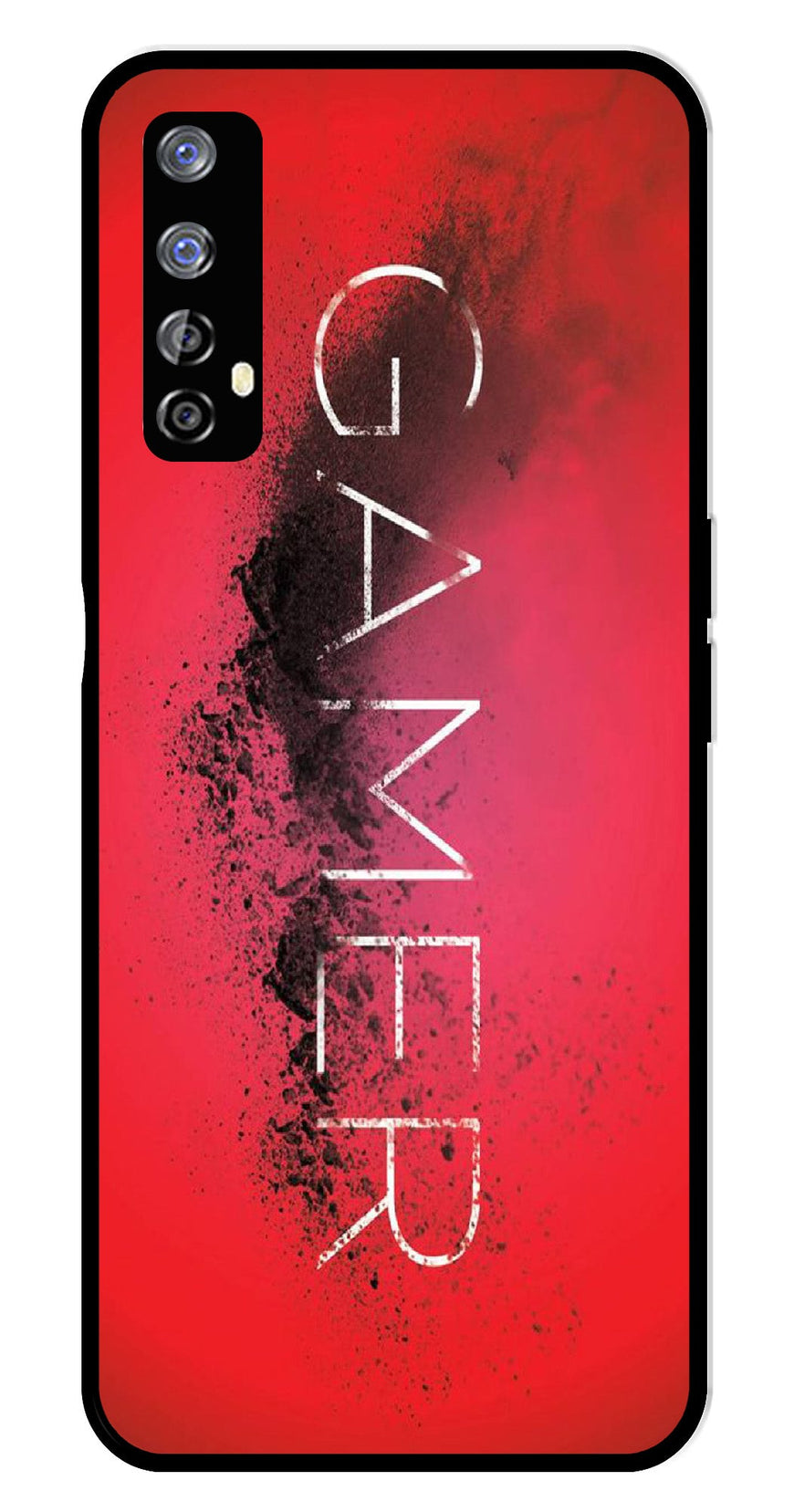Gamer Pattern Metal Mobile Case for Realme 7   (Design No -41)